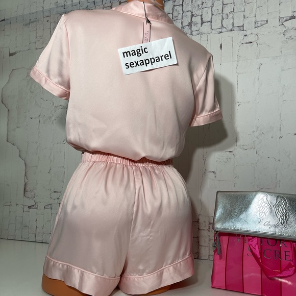 VICTORIA’S SECRET S L SATIN ROMPER SLEEP LINGERIE - Picture 2 of 2